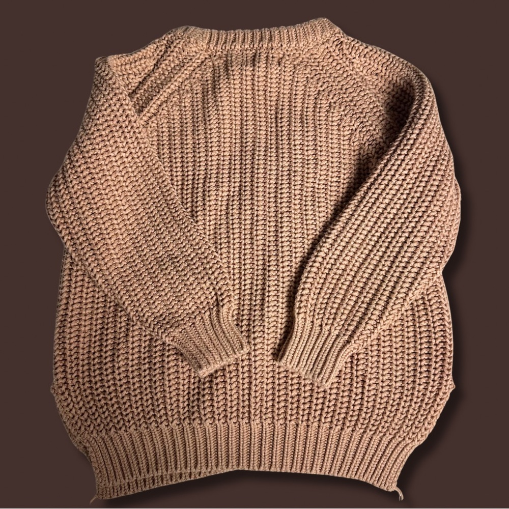 Murray & Finn: eadaie. (5Y) camel brown chunky knit sweater- ethically made